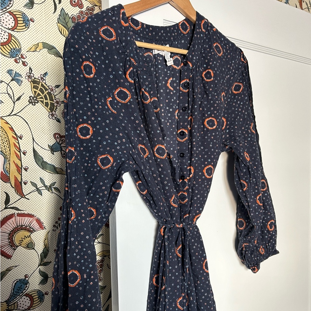 Navy Ikat Apiece Apart Maxi Dress